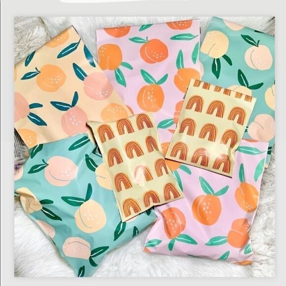 Poly Mailers MIX PEACHY 6x9 10x13 35pcs 35stickers - Picture 1 of 12